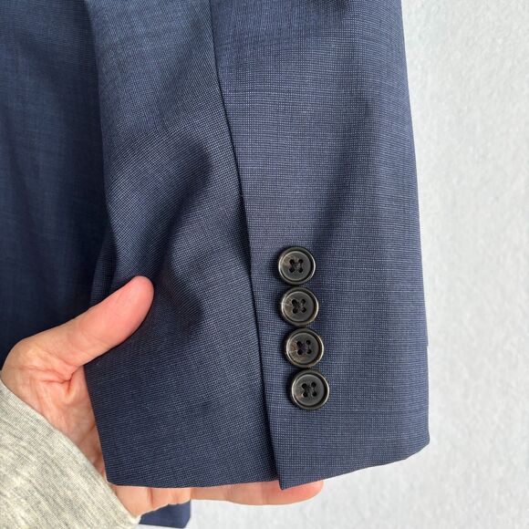 Ralph Lauren Wool Blazer Suit Jacket Mens 46R Navy Blue Formal Preppy Wedding - Picture 5 of 9